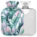 NAANLE hot water bottle with lid banana leaf Transparent hot water bottle 1L heat bottle for menstrual cramps pain relief handfoots heat and cold therapy