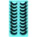 Goddenus E-Cat Eye 8D Full Dramatic False Eyelashes 10 Pairs 18MM Wispy D Curl - Fluffy Mink Strip Pack for Extension-like Look - Buy Online on GoSupps.com