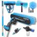 IGADPole 24ft(7m) Washing Kit: Water-fed Brush Cobweb Duster and 10 (25cm) Squeegee and Soap Dispenser Window Cleaning Pole Water Fed Telescopic Brush Window Cleaner Equipment 7m (24ft) Pole