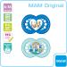 MAM Original Silicone Pacifier Set - Tooth-Friendly Baby Soothers (6-16 Months) - Skinsoft Silicone with Case - I Love Mummy Turquoise - Buy Online on GoSupps.com