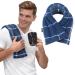 SunnyBay Microwave Heating Pad, Microwavable Heated Neck and Shoulder Wrap for Moist Hot or Cold Therapy, Lightly Weighted with Moldable Flaxseed, Cotton and Fleece Surface, 26x6 Inches, Ocean Blue Ocean Blue - Hybrid