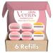 Gillette Venus Womens Razor Blade Refills, Venus ComfortGlide White Tea 4 Count and Venus ComfortGlide plus Olay 2 Count, 6 Total Refills 6 Refills, 4 White Tea + 2 Olay Coconut