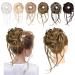 REECHO Messy Bun Hair Piece 1PC Super Long Tousled Updo Hair Bun Extensions Curly Wavy Hair Wrap Ponytail Hair Scrunchies with Elastic Hair Band Hair Accessory for Women Girls - Honey Blonde