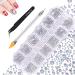 1500PCS Nail Gems 6 Sizes Flat Back Nail Rhinestones JUYOO 12 Styles Round Nail Diamonds with Rhinestone Pickers AB Shiny Nail Crystals Gems for Nail Face Teeth DIY Crafts(Clear)