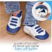 Soft Sole Leather Baby Walking Shoes 6-12 Months | White and Blue Trainers - Buy Online on GoSupps.com