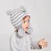 LANGZHEN Toddler Winter Hat Earflap Knit Cap for Baby Boys Girls 1-2 Years - Koala Grey Stripe - Buy Online on GoSupps.com