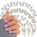 20Pcs Shiny Alloy Butterfly Nail Charms Crystal Butterfly Nail Rhinestones 3D Nail Charms for Acrylic Nails Gold Silver Butterflies Nail Gems Nail Jewels for Women Girls Nails DIY Manicure Decoration A-1