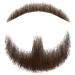 Human Hair Fake Mustache  Realistic Beard Fake Facial Hair  Artificial Goatee for Entertainment Drama Party Movie Prop (Brown)