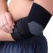 Compression Elbow Brace - Tennis Elbow Sleeve Elbow Support with Strap - Relieve Tendonitis Elbow - Great for Golf Tennis Everyday Wear and More Black S/M