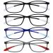 Opulize ICE reading glasses 4 Pack Ultralight frame scratch-resistant matt black crystal blue men's women rrrr61-1137 +1.00 +3.50 diopttria black / dark blue / gray