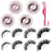 Reusable Self Adhesive Eyelashes No Glue or Eyeliner Needed Easy to Put On, Stable Non Slip Waterproof False Lashes with 2 Eyelash Tweezers Thoughtful Gift for Women Makeup, 4 Pairs (Regular Style)