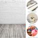 HUAYI 5X7ft White Brick Wall Gray Wooden Floor Photography Vinyl Backdrop D-2504 - Buy Online on GoSupps.com