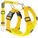 Slowton dog harness with seat belt for car double-lying breathable latex network tissue puppy dishes regular safety harness dog for all everyday sports (yellow m) m yellow