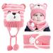GLAITC Baby Caps Winter 46-50cm Baby Hats Newborn with Scarf Warm & Soft Beanie Hats Toddler Hats Boys Baby Girl Winter Caps Toddler Winter Hat Knitted Hats for Autumn Winter Unisex 6-24 Months One Size Pink