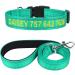 Tagme dog collar and leash personalizing reflective dog collar with 1.5m double -sided reflective dog leash for large dogs turquoise l (1 Pack) turquoise set