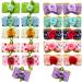 YOY 24PCS / 12 Pairs Adorable Grosgrain Ribbon Pet Dog Hair Bows with Rubber Bands - Puppy Topknot Cat Kitty Doggy Grooming Hair Accessories Bow Knots Headdress Flowers Set for Groomer 24 pcs 1.2" Bows with Flowers - Buy Online on GoSupps.com