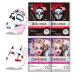 Epielle Halloween Character Sheet Masks - Clown Mask Skull Mask - Korean Beauty Masks For All Skin Types Purifying & Soothing Facial Masks (4pk)