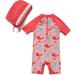 BONVERANO Baby Girls Sunsuit UPF 50+ One Piece with Sun Hat - Watermelon Red, 6 Months - Buy Online on GoSupps.com