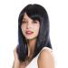 Wig Me Up VK-5 1BHF22 - Women's Long Ponytail Wig with Black-Blue Highlights | Shoulder Length Synthetic Hair - Buy Online on GoSupps.com