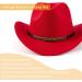 EOGIMI Western Cowboy Hat for Women Men - Red Felt Wide Brim Panama with Belt Buckle Bead Band (Medium) - Buy Online on GoSupps.com