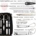 Three Swords 8 pcs Manicure Set 'Roma' | High-Quality Nail Care Kit in Checkered Synthetic Leather Case | Nail Scissors Foot & Nail Clips Tweezers Glass & Sapphire Nail Files - Buy Online on GoSupps.com