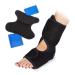2 x foot cooling pad ankle bandage with velcro fastening adjustable large warm & cold multiple compress black