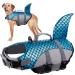 Rescue vest for dogs dog swimming vest adjustable safety jacket for dog blame shark safety vest lifesaver swimming training summer bathroom clothing for dogs (blue XL) XL blue