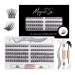 Individual Lashes 120 Cluster Lashes 3D False Eyelashes Natural Look D Curl Reusable Fluffy Lash Extension Kit with Applicator and Lash Bond and Seal DIY Cluster Eyelash Extensions Mix 10-16MM-DM28 120PCS-DM28