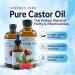 Natures Aura Organic Castor Oil & Pack Kit | Cold Pressed Hexane Free USDA Approved | 8 Oz Glass | Free Mascara Wands - Buy Online on GoSupps.com