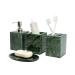 Kleo luxury 4-part bathing accessories set |Including liquid soap or lotion dispenser with stainless steel pump toothbrush holder cup soap shell - Bath Set/Bathroom Accessories set of 4 - green