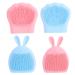 Beaupretty 4pcs Silicone Scrubbies Facial Cleansing Brush Cartoon Cat Paw Rabbit Shape Face Exfoliator Scrub Brush Facial Blackheads Brush Silicone Scrubby For Massage Pore