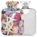 Naanle colorful hot water bottle with mussels sea graves with reference transparent hot water bottle 1 l hot water bottle for bed hand feet pain relief heat and cold therapy