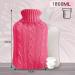 2L Hot Water Bottle with Elegant Knitted Cover - Pain Relief for Neck, Feet, Back & Periods - Bed & Foot Warmer - Pink - Buy Online on GoSupps.com