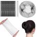 URAQT Hair Bun Shaped Set 35Pcs Invisible Hair Nets and 45Pcs Positioning U Shaped Hair Pins Elastic Edge Mesh Stretch Hair Bun Holder for Women Hair Styling Hair Bun Making (Black) Black with Hairpin (80pcs)