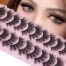 False Eyelashes: Fluffy 20mm Mink Cat Eye Lashes - 10 Pairs Pack for a Natural 5D Curl Wispy Look by EYDEVRO - Buy Online on GoSupps.com