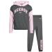 Reebok Girls' Sweatsuit Set - 2 Piece Fleece Hoodie and Jogger Sweatpants (Size: 7-12) Dark Grey 7