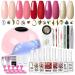 15ML Gel Nail Polish Kit With U V Light Starter Kit Gel Nail Polish Set 24W LED Lamp Glitter Nude Golden Color Matte Top and Base Coat Nail Art Rhinestones French Manicure Kit for Home DIY kit1