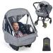 Orzbow Universal Baby Car Seat Rain Cover Infant Car Seat Weather Shield with Bag Handle Opening Quick-Access Zipper and Side Ventilation Necessary Protection for Baby or Pet in Crowded (Light Grey)