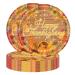 Fall Tableware Set - Fall Thanksgiving Party Paper Supplies | Autumn Non-Reusable Tableware Set Pumpkin Sunflower Maple Leaves Paper Dinnerware Serve 20 for Autumn Thanksgiving 7 Inch Tray
