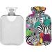 Hot Water Bottle with Zebra Grassland Cover | 2L Pain Relief & Period Cramps Ideal for Comfort & Warmth - Buy Online on GoSupps.com