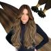 UGEAT 40CM REAL HAIR Extensions Bondings Keratin 50 strands bonding extensions real hair u tip 2/6/12 darkest brown to medium brown and golden brown real hair extensions bondings utip 50gram 16 inch 2.u tip #2/6/12