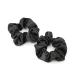 2 Pcs Scrunchies for Women Soft Silk Scrunchies Premium Satin Scrunchie Ponytail Holder Hair Scrunchies for Women Elastic Hair Ties for Long Fine & Thick Curly Hair Girls (Black)