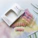 French Tip Press-On Nails - Square Short False Nails with Double Line Colour Tips | Rainbow Acrylic Squoval Design - DIY Full Cover Manicure for Women & Girls - Buy Online on GoSupps.com