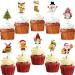 Christmas Cupcake Toppers | 30 Pcs Holiday Set | Xmas Santa Gingerbread Man Snowman Designs | Christmas Party Baking Decorations | Xmas Reindeer Gnome Elf plus Stocking Cake Toppers | By BASHOUT