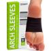Compression Arch Support Brace - Plantar Fasciitis Relief Sleeves - Foot Arch Supports for Flat Feet Heel Spurs Feet Pain - Men Women 1 Pair Black