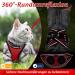 Rabbitgoo Adjustable Cat Dishes Set with Leash - Reflective Stripes for Cats & Kittens | Red M (1 Pack) - Buy Online on GoSupps.com