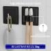 Lobux 4-in-1 Self-Adhesive Bathroom Holder Set - Soft-Touch Silicone Super-Resistant Organizer with Razor Holder Toothbrush Holder Hook & Neodymium Magnet - Black - Buy Online on GoSupps.com