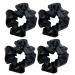 4 Pack Metallic PU Leather Gold or Black Bright Hair Scrunchies Hair Bobbles Elastics Ponytail Holders Hair Wrist Ties Bands Scrunchies for Show Gym Dance Party Club Girl Women (Black)