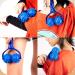 2 Massage Balls with Handle - Self-Massage Roller for Muscle Pain Relief | Fascia Ball for Back Legs Feet & Hands - Blue - Buy Online on GoSupps.com