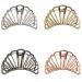 TANG SONG 4PCS Fan-shaped Large Metal Hair Claw Clips Hair Catch Barrette Jaw Clamp for Women Half Bun Hairpins for Thick Hair(Silver+Gold+Rose Gold+Black)